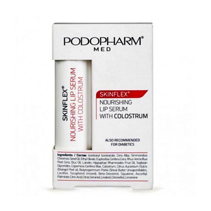 PODOPHARM SKINFLEX Nourishing lip serum with colostrum Питательная сыворотка для губ с молозивом, 4,9 г — купить в Минске